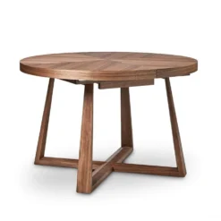 Flash Sale ⭐ E07 Oliver Round Extension Dining Table ❤️ -Table Gleam Sales E07 0002 E07 MD 1002 W 02