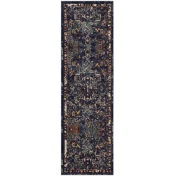 Budget 💯 K01 Soiree Damascus Rug Runner - Indigo 🔥