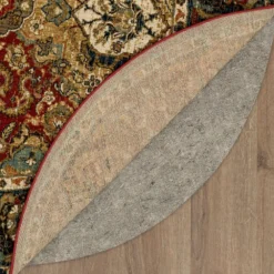 Hot Sale 😀 K01 Spice Market Dhahar Round Rug - Garnet ✨ -Table Gleam Sales K01 Dhahar Garnet 03