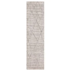 Cheap π K01 Tangier Tribal Diamond Rug Runner - Silver π€©
