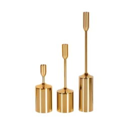 Promo ⌛ M74 Metal Tapered Candle Holders - Set of 3 ❤️